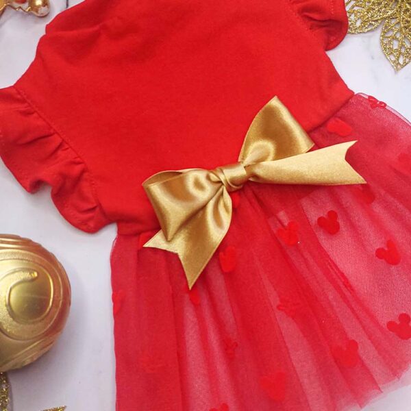 Vestido rojo tul mickey - Imagen 2